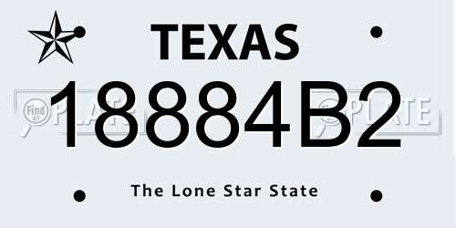 18884B2 Texas License Plate