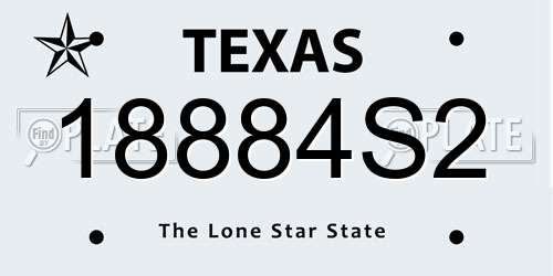 18884S2 Texas License Plate