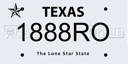 1888RO Texas License Plate