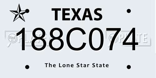 188C074 Texas License Plate