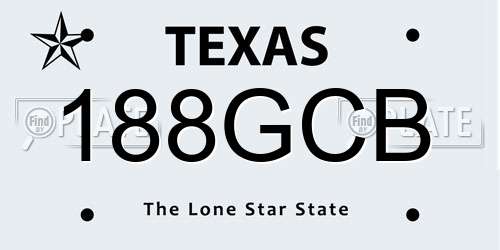 188GCB Texas License Plate