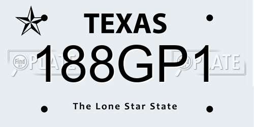 188GP1 Texas License Plate