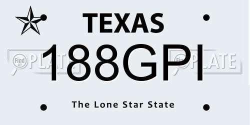 188GPI Texas License Plate