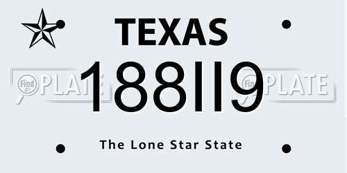 188II9 Texas License Plate