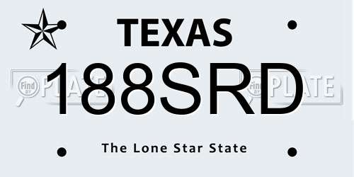 188SRD Texas License Plate