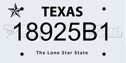 18925B1 Texas License Plate