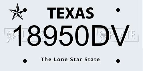 18950DV Texas License Plate