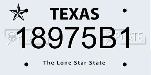 18975B1 Texas License Plate