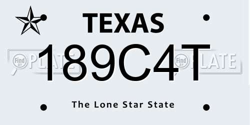 189C4T Texas License Plate