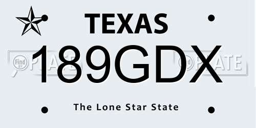 189GDX Texas License Plate