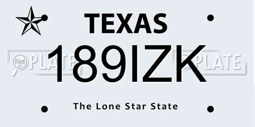 189IZK Texas License Plate