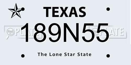 189N55 Texas License Plate