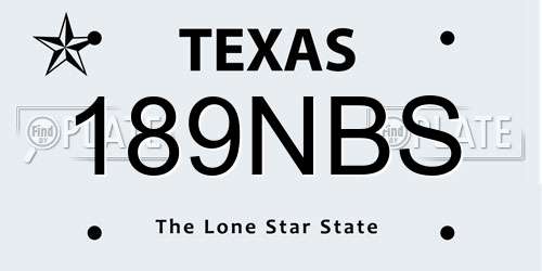 189NBS Texas License Plate