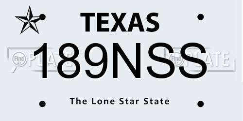 189NSS Texas License Plate