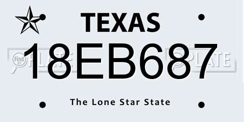 18EB687 Texas License Plate