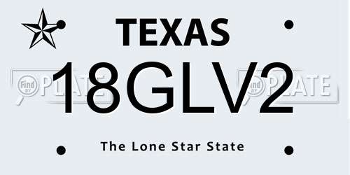 18GLV2 Texas License Plate