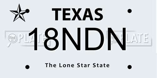 18NDN Texas License Plate