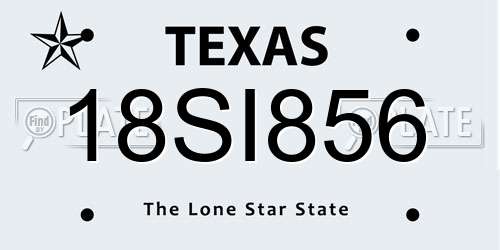 18SI856 Texas License Plate