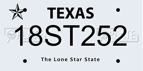 18ST252 Texas License Plate