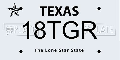18TGR Texas License Plate