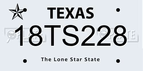 18TS228 Texas License Plate