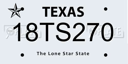 18TS270 Texas License Plate
