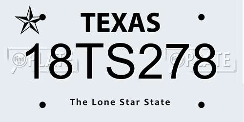 18TS278 Texas License Plate