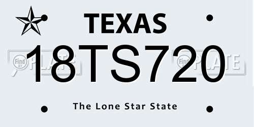 18TS720 Texas License Plate
