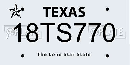 18TS770 Texas License Plate