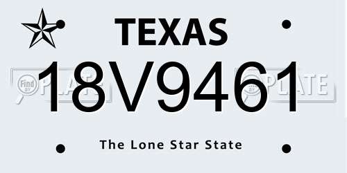 18V9461 Texas License Plate
