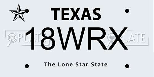 18WRX Texas License Plate