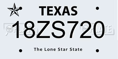 18ZS720 Texas License Plate