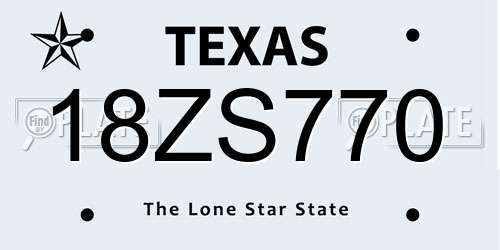 18ZS770 Texas License Plate
