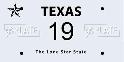 19 Texas License Plate