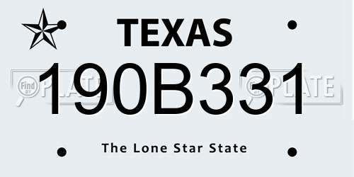 190B331 Texas License Plate