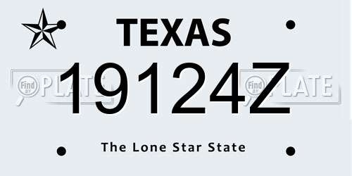 19124Z Texas License Plate