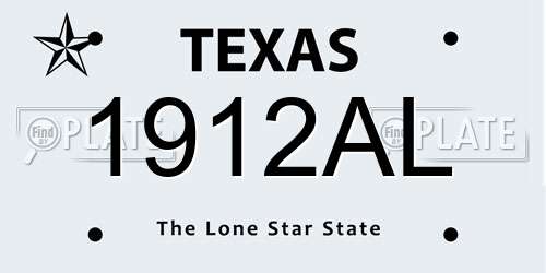 1912AL Texas License Plate