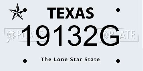 19132G Texas License Plate