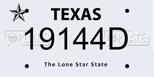 19144D Texas License Plate