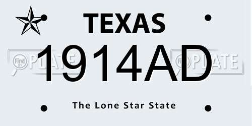 1914AD Texas License Plate