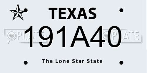 191A40 Texas License Plate