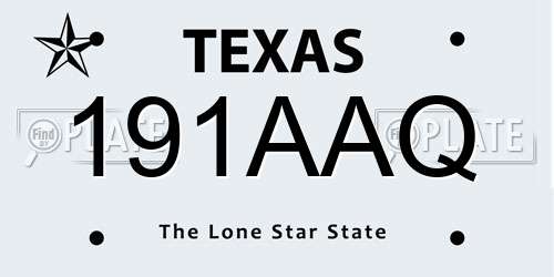 191AAQ Texas License Plate
