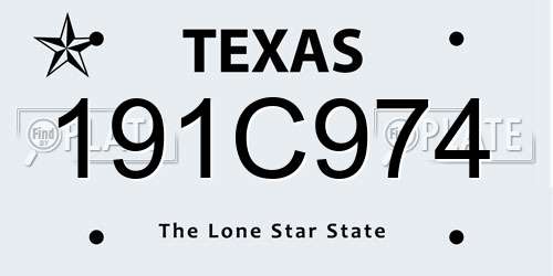 191C974 Texas License Plate