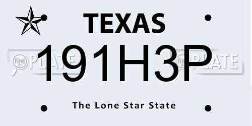 191H3P Texas License Plate