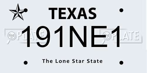 191NE1 Texas License Plate