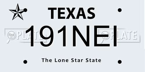 191NEI Texas License Plate