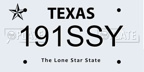 191SSY Texas License Plate
