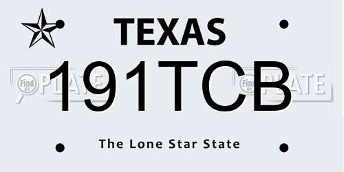 191TCB Texas License Plate