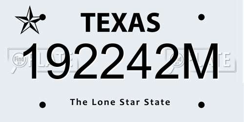 192242M Texas License Plate