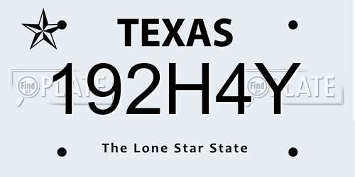 192H4Y Texas License Plate